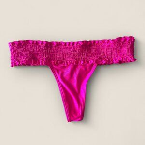 Frankies Bikinis Sofia Micro Shine Bikini Bottom in Candy Pink